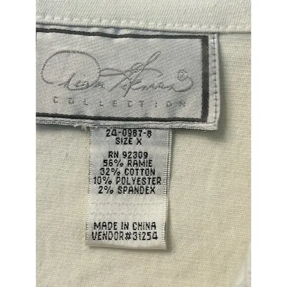 HSN Diane Gilman White Button Down Jacket Beaded Ornate Buttons XL - Picture 5 of 8